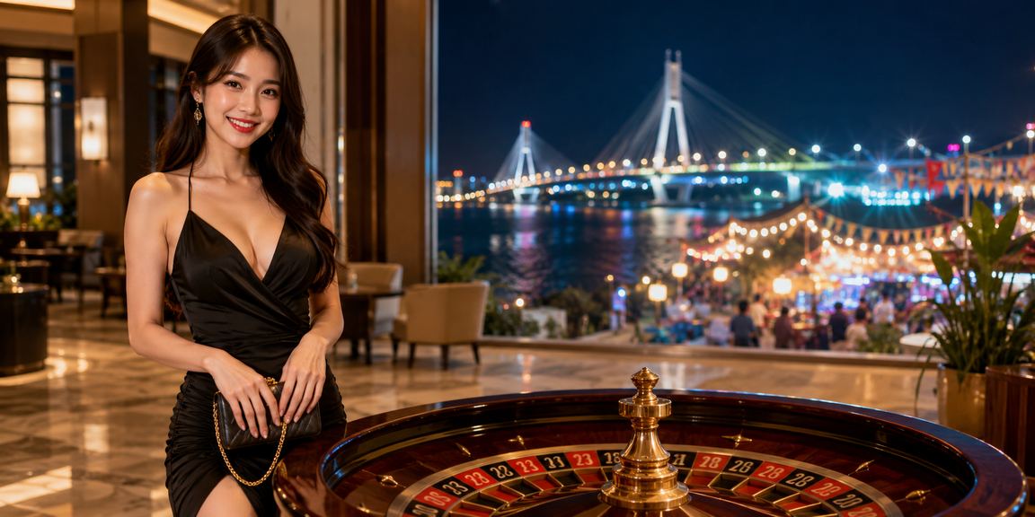 Bàn Roulette sang trọng tại khu vực giải trí Cần Thơ về đêm